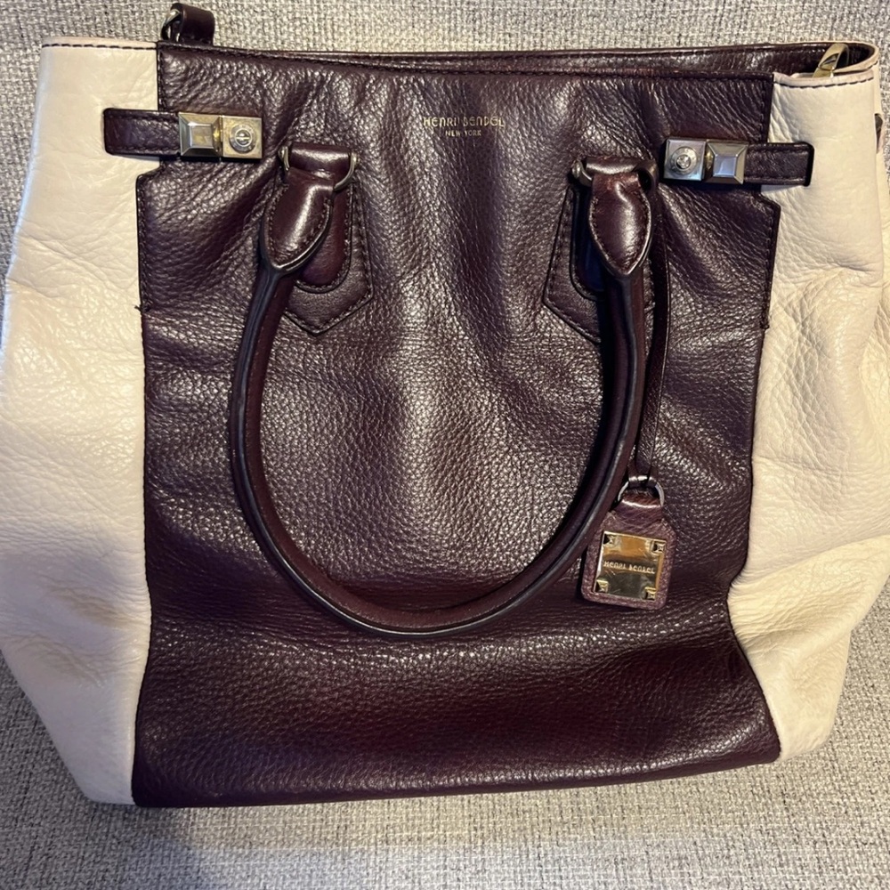 Henri Bendel Maroon and Cream Crossbody Bag